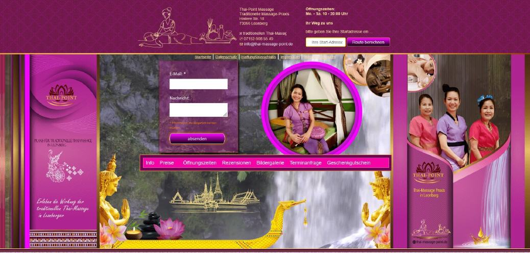 Homepage Design für "Thai-Point"  Thai-Massage